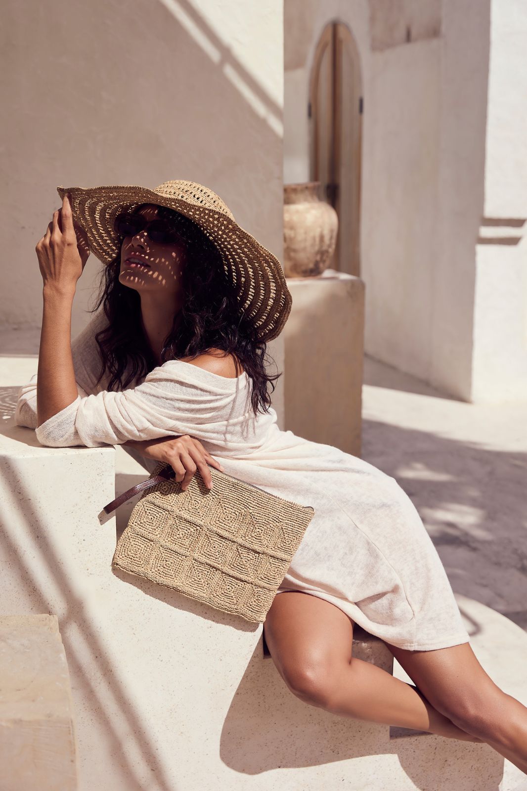 Raffia Pouch Bag Natural Tanala