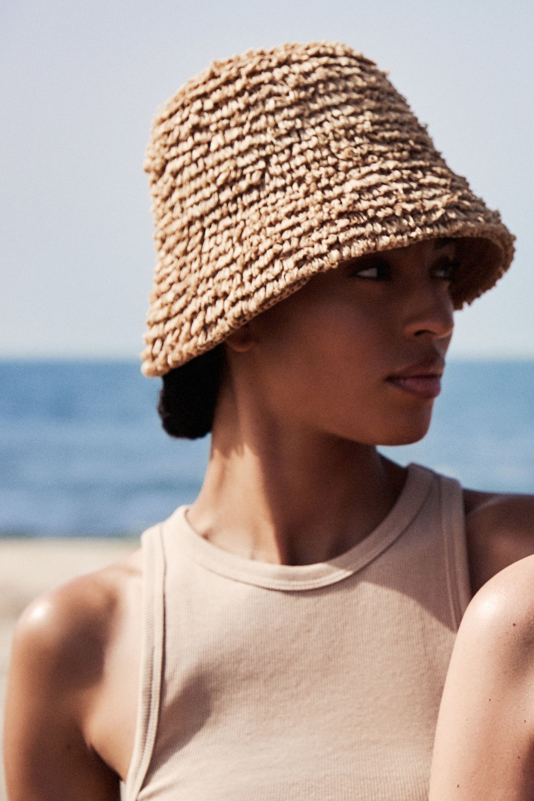 Raffia Bucket Hat Natural Bango