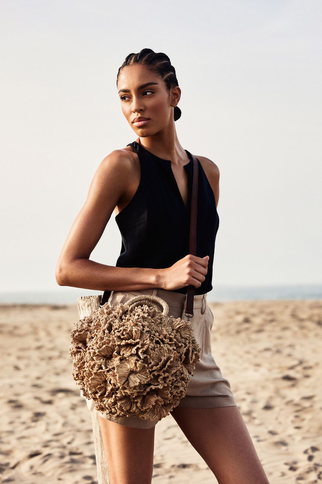 Raffia Bag Natural Coral