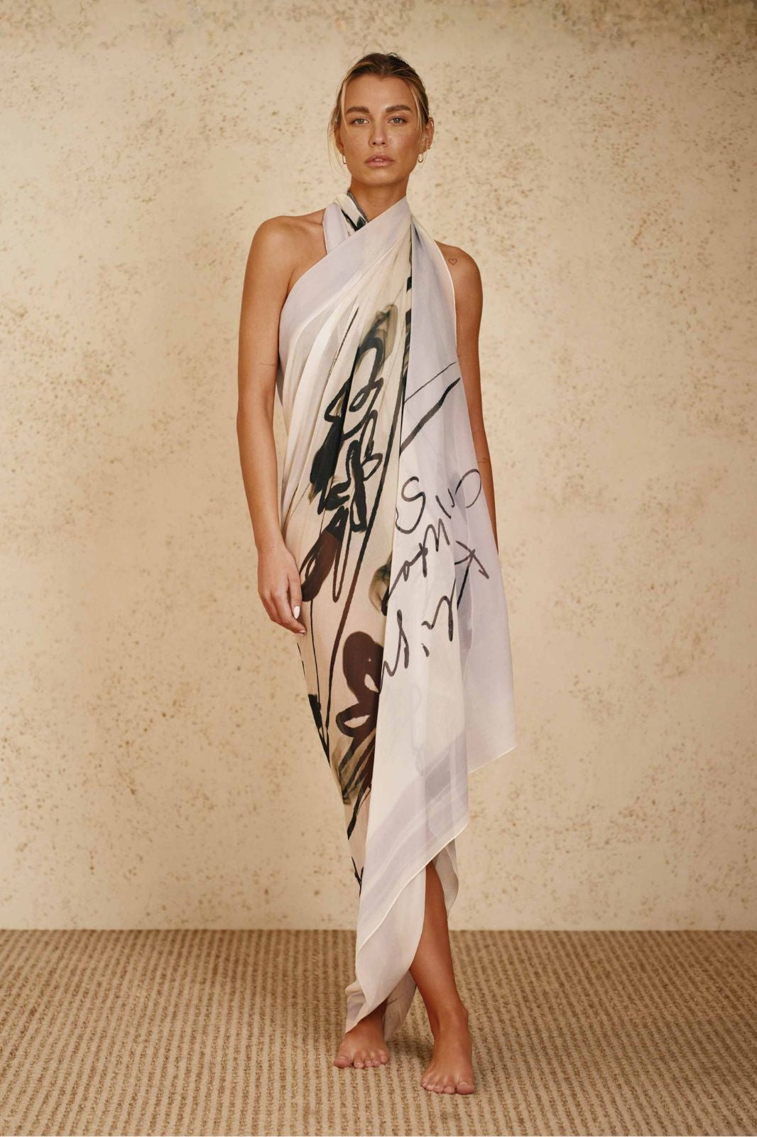 Saša Šekoranja x More Silk Voile Pareo Swimmer Print