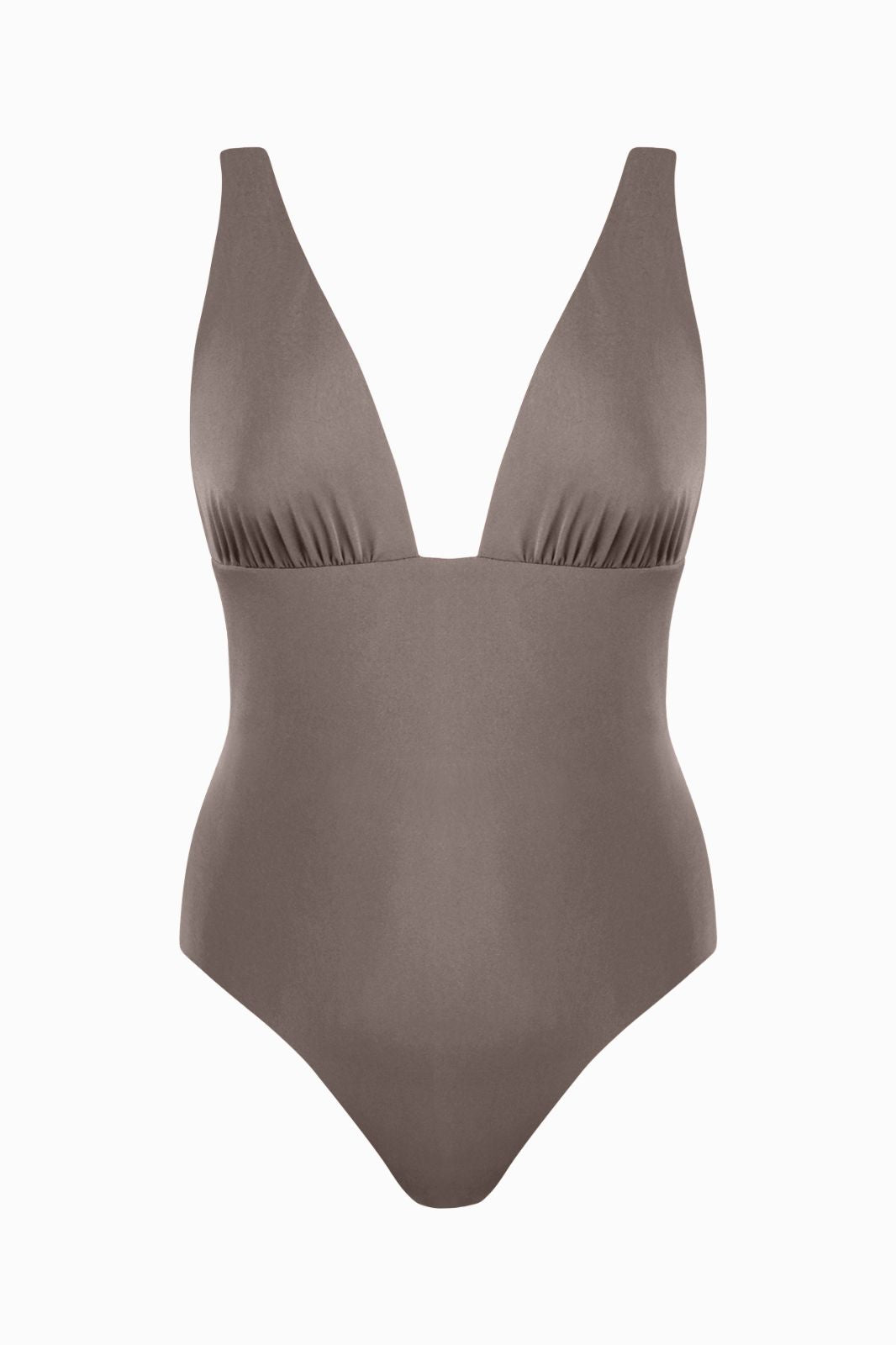 Stipanska Reversible V-Neck One-Piece in Stone/Taupe