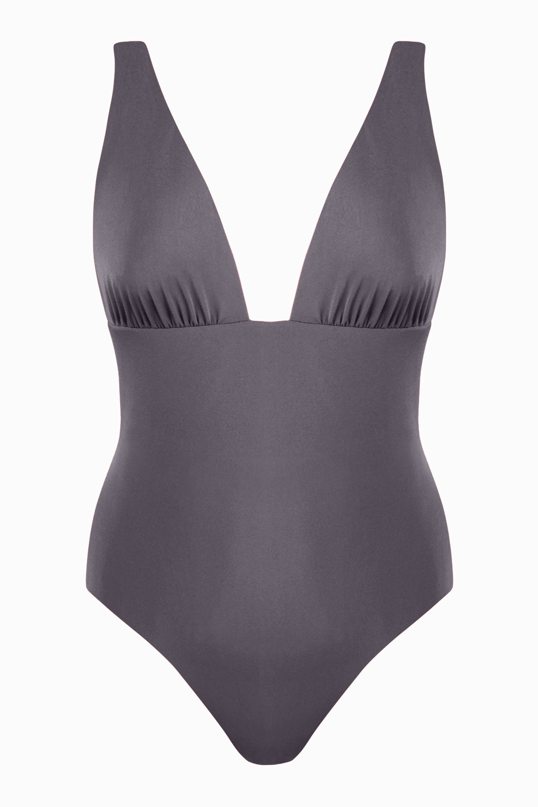 Stipanska V-Neck One-Piece Swimsuit Mink